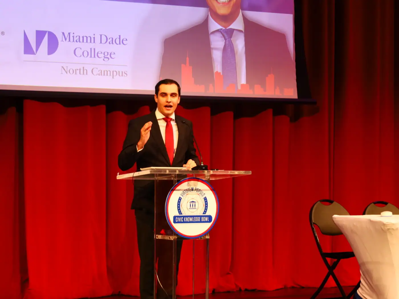 Founder and Chairman Maurits Acosta delivers the opening address at the 2026 Finale.