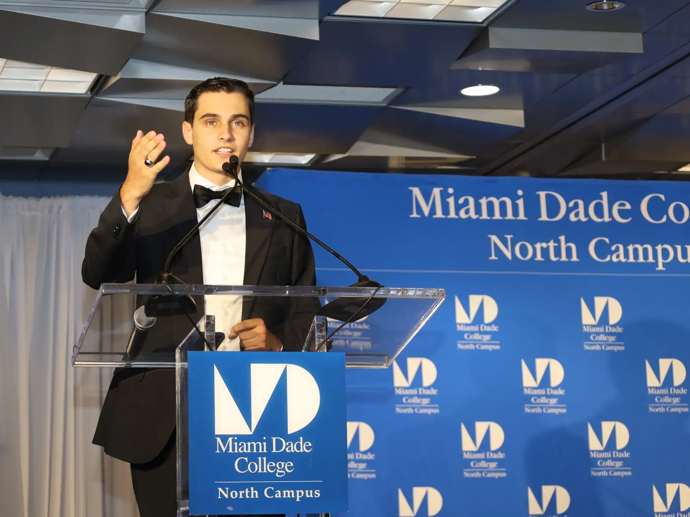 A student delivers the annual address.