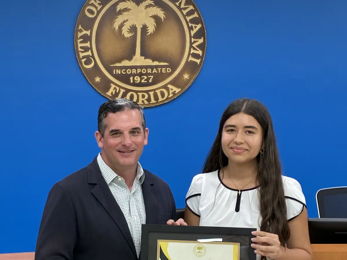 A municipal recognition read into the record with the student present.